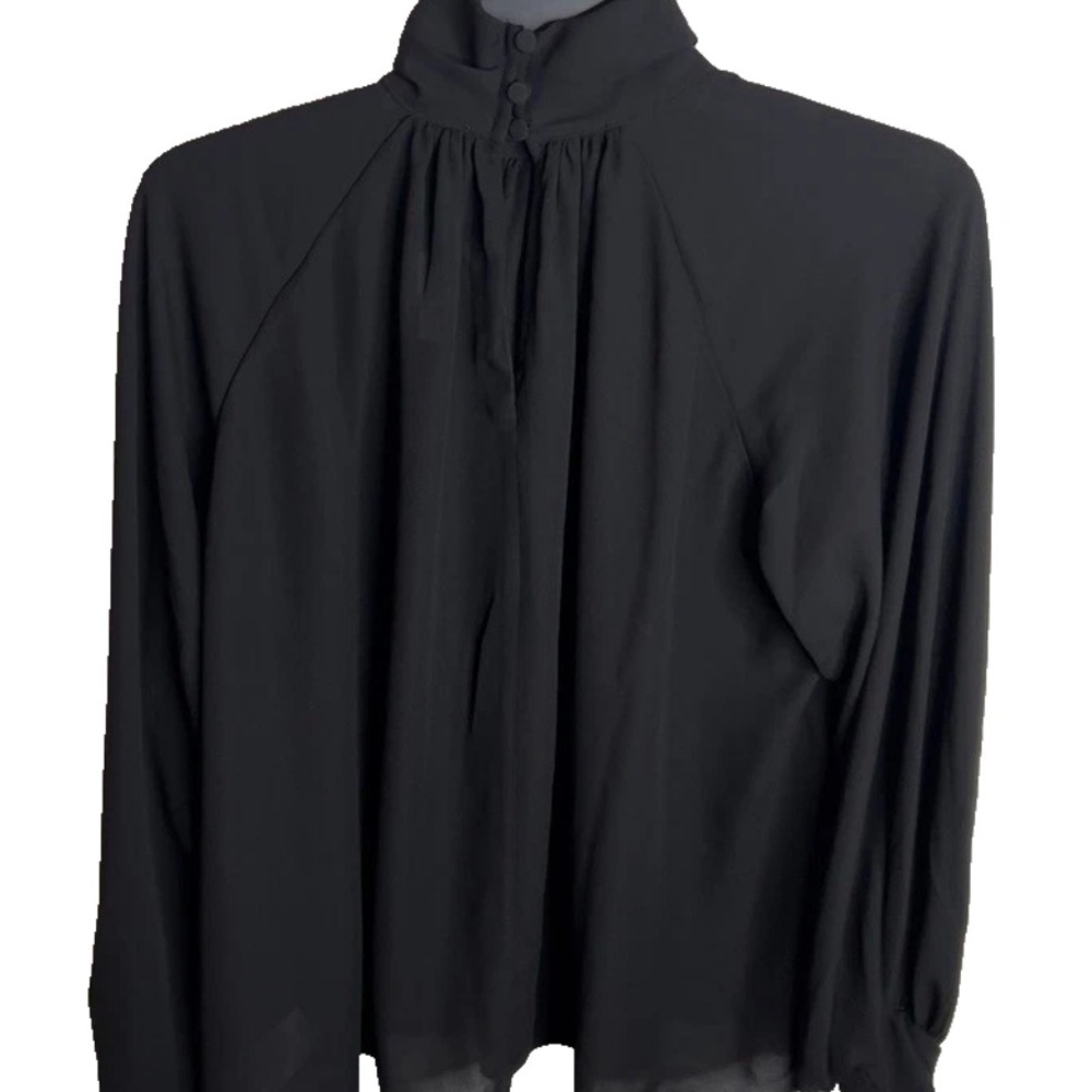 Madewell mock neck chiffon xxs new puff sleeve - Picture 4 of 6